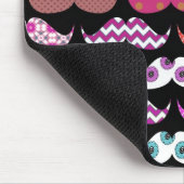 Retro Funny Girly Mustache Mustache Pattern Muismat (Hoek)