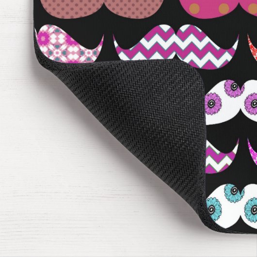 Retro Funny Girly Mustache Mustache Pattern Muismat (Hoek)