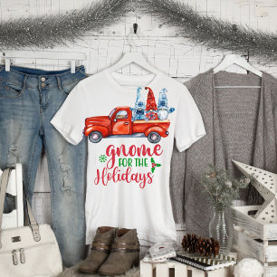 Retro Funny Gnome voor de Feestdagen Kerstmis T-shirt