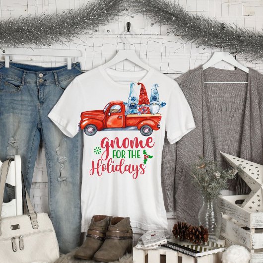 Retro Funny Gnome voor de Feestdagen Kerstmis T-shirt