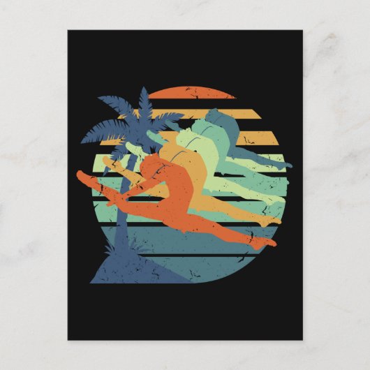 Retro Funny Gymnastic Women Acrobat Sports Lover Briefkaart (Voorkant)