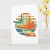 Retro Funny Gymnastics Mannen Acrobat Sports Lover Kaart (Gele Bloem)