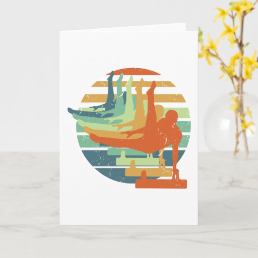 Retro Funny Gymnastics Mannen Acrobat Sports Lover Kaart (Gele Bloem)