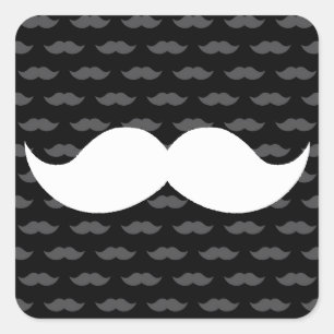 Retro Funny Handlebar Mustache Mustache Vierkante Sticker