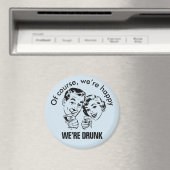 Retro Funny Happy Drink Magnet (Insitu (Vaatwasser))