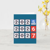 Retro Funny Happy New Year 2026 2027 67 Meme Six S Kaart (Gele Bloem)