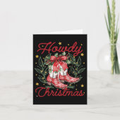 Retro Funny Howdy Kerst Western Laarzen Familie X Kaart (Voorkant)