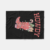 Retro Funny Howdy Kerst Western Schattigee Familie Fleece Deken (Voorkant (Horizontaal))