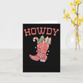 Retro Funny Howdy Kerst Western Schattigee Familie Kaart (Gele Bloem)