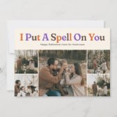 Retro Funny I Put A Spell Halloween Photo Feestdagenkaart (Voorkant)