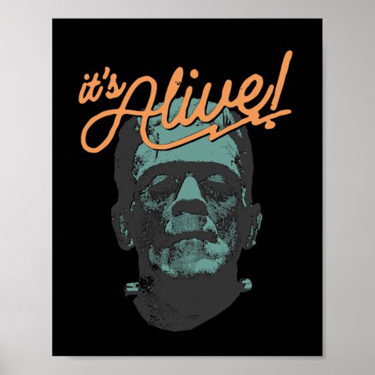 Retro Funny It's Alive Frankenstein Monster Spooky Poster (Voorkant)