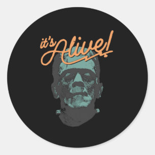 Retro Funny It's Alive Frankenstein Monster Spooky Ronde Sticker