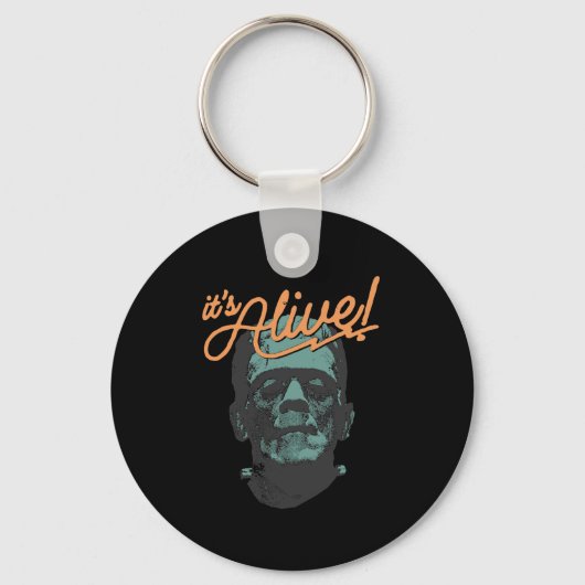 Retro Funny It's Alive Frankenstein Monster Spooky Sleutelhanger (Voorkant)