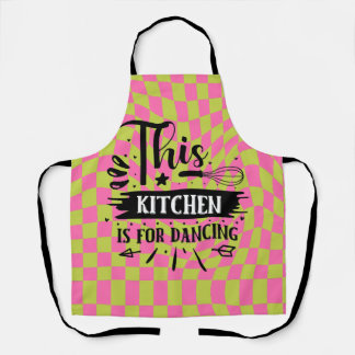 Retro Funny Keuken Gezegde Roze Groen Schort
