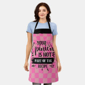 Retro Funny Keuken Gezegde Roze Schort (Gedragen)