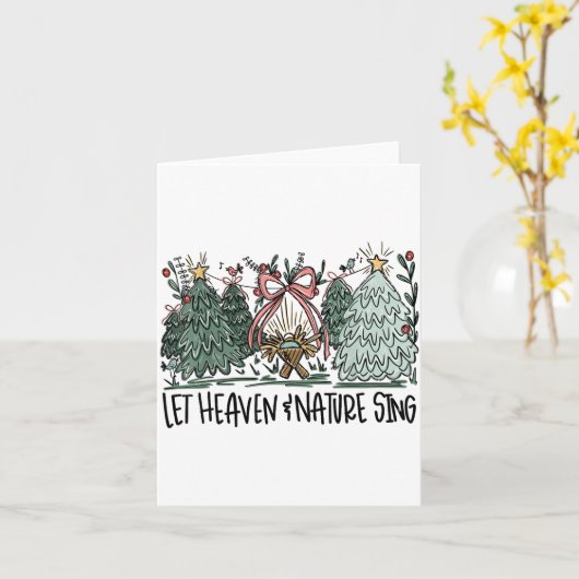 Retro Funny Let Heaven And Nature Sing Nes Tree Ch Kaart (Gele Bloem)