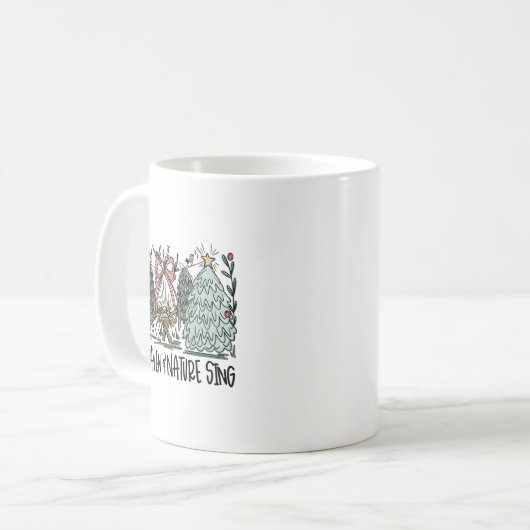 Retro Funny Let Heaven And Nature Sing Nes Tree Ch Koffiemok (Voorkant links)
