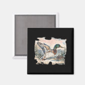 Retro Funny Mallard Duck Waterfowl Hunting Cozy Se Magneet (Voorkant / Achterkant)