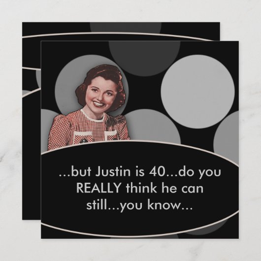 Retro Funny Mans 40ste verjaardagsfeestje Kaart (Voorkant / Achterkant)