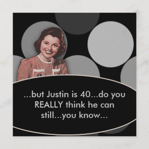 Retro Funny Mans 40ste verjaardagsfeestje Kaart