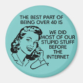 Retro Funny, meer dan 40 Magnet (Voorkant)