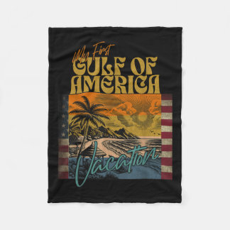 Retro Funny Mijn eerste vakantie in de Golf van Am Fleece Deken