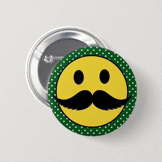 Retro Funny Mustache Mustache Face Ronde Button 5,7 Cm (Voorkant /achterkant)