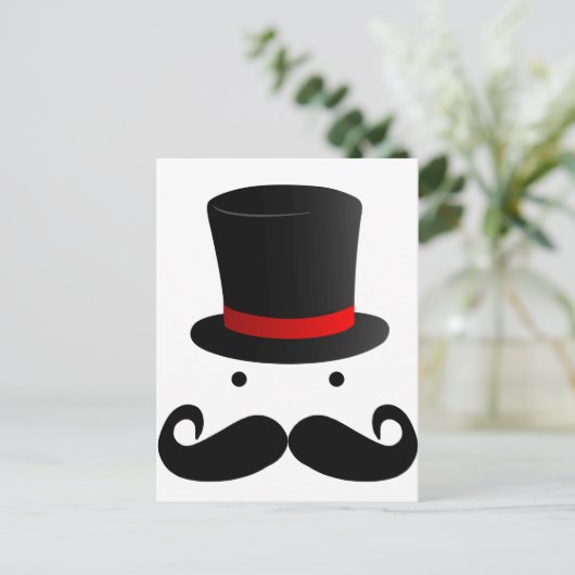 Retro Funny Mustache Mustache Man Gent Briefkaart (Staand voorkant)