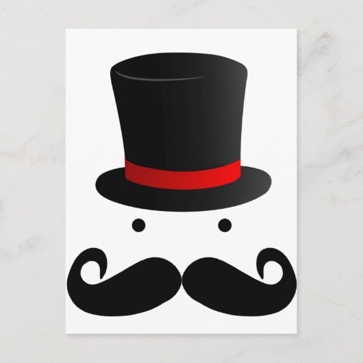 Retro Funny Mustache Mustache Man Gent Briefkaart (Voorkant)