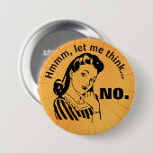 Retro Funny No Button (Voorkant /achterkant)