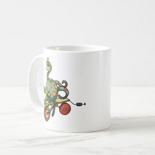 Retro Funny Octopus Drink Koffiemok (Voorkant links)