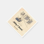  Retro Funny Old 50s Comic Rustic Wedding Servet (Hoek)