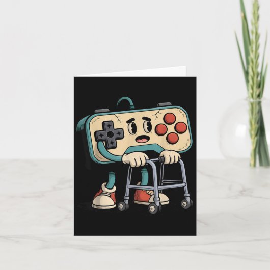 Retro Funny Old Gamer 80s 90s Clic Video Game Humo Kaart (Voorkant)