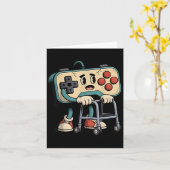 Retro Funny Old Gamer 80s 90s Clic Video Game Humo Kaart (Gele Bloem)