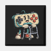 Retro Funny Old Gamer 80s 90s Clic Video Game Humo Magneet (Voorkant)