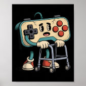 Retro Funny Old Gamer 80s 90s Clic Video Game Humo Poster (Voorkant)