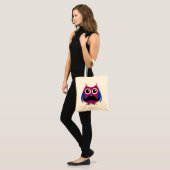 Retro Funny Owl met Handlebar Mustache Tote Bag (Voorkant (model))