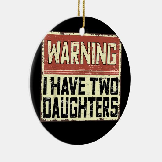 Retro Funny papa Joke Pap waarschuwen dat ik twee  Keramisch Ornament (Rechts)