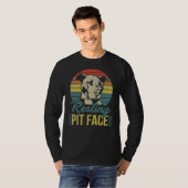 Retro Funny Pit Bull Pit Gezicht Hondenliefhebber  T-shirt (Voorkant volledig)