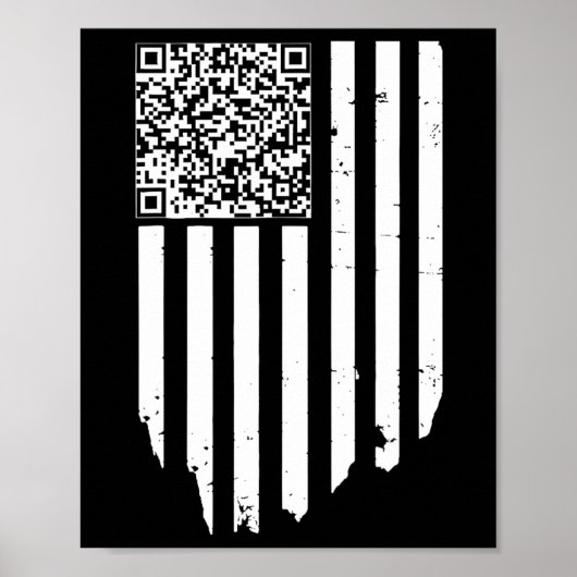 Retro Funny QR Trump Dans Code Poster (Voorkant)
