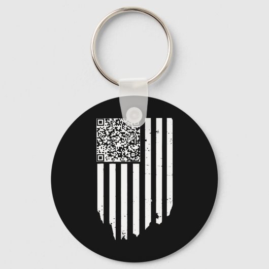 Retro Funny QR Trump Dans Code Sleutelhanger (Voorkant)