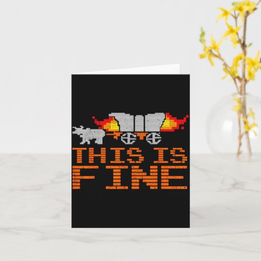 Retro Funny Quote This Is Fine Sarcasm Gift  Kaart (Gele Bloem)