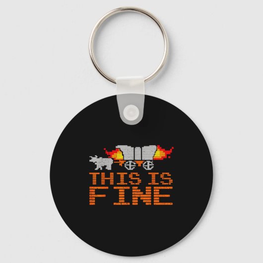 Retro Funny Quote This Is Fine Sarcasm Gift Sleutelhanger (Voorkant)