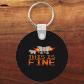 Retro Funny Quote This Is Fine Sarcasm Gift Sleutelhanger (Voorkant)