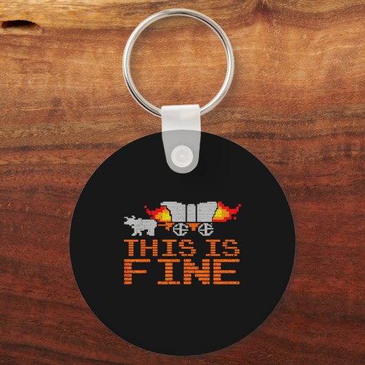Retro Funny Quote This Is Fine Sarcasm Gift Sleutelhanger (Voorkant)