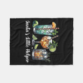 Retro Funny Santa's Little Helper Martini Merry Ch Fleece Deken (Voorkant (Horizontaal))