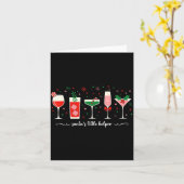 Retro Funny Santa's Little Helper Martini Merry Ch Kaart (Gele Bloem)
