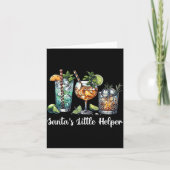 Retro Funny Santa's Little Helper Martini Merry Ch Kaart (Voorkant)