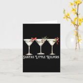 Retro Funny Santa's Little Helper Martini Merry Ch Kaart (Gele Bloem)