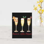 Retro Funny Santa's Little Helper Martini Merry Ch Kaart (Gele Bloem)